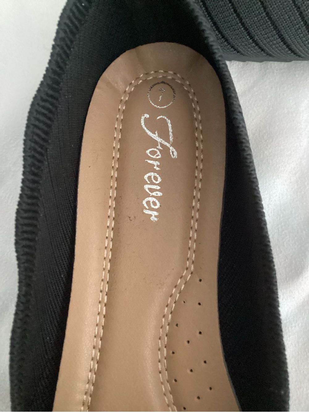 Forever 21 Black Knit Slip-On Ballet Flats - Picture 3 of 3